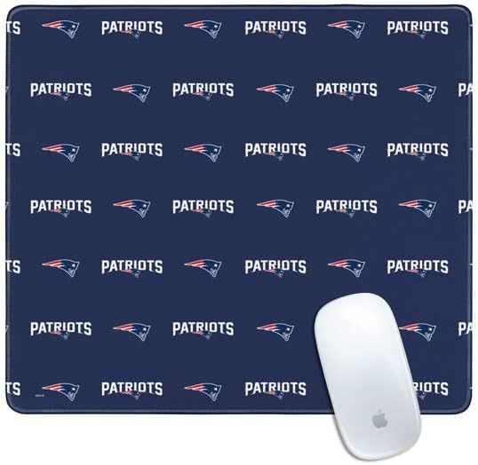 Skinit Medium Gaming Mouse Pad - Officially Licensed New England Patriots Distressed Design with Stitched Edges, Waterproof, Non-Slip Rubber Base, Desk Mat for Keyboard & Mouse, 17.7" x 15.75" inches