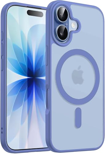 Image of Elzzi Magnetic Back Cover for iPhone 17 Case (MagSafe) (Military Grade Drop Protection) Translucent Matte Shockproof with Anti-Fingerprint Phone Case (Mist Blue)