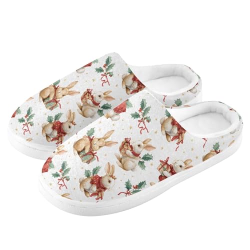 Fuzzy Memory Foam Slippers for Women/Men Little Rabbit Gift Certificate Fluffy Winter House Shoes Indoor and Outdoor4