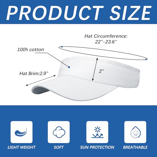 Image of Adjustable Sport Sun Visor Hats Bulk Solid Color Blank Golf Cap Anti Ultraviolet for Beach Tennis Baseball
