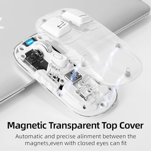 Image of ETZIN Wireless Mouse Tri-Mode 2.4GHz /BT5.0 /BT5.0Bluetooth Silent Rechargeable Mouse with USB Receiver Mouse Compatible with Laptop,PC,MacBook,Chrombook,i-Pad,Tablet EPL-1275KM (White)