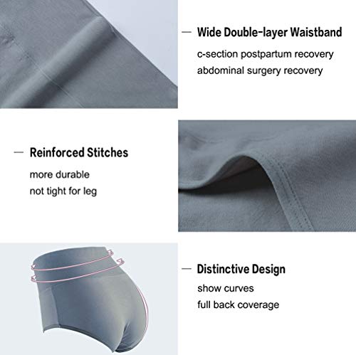 Image of INNERSY Womens Underwear Cotton Briefs Postpartum High Waisted Panties 5 Pack