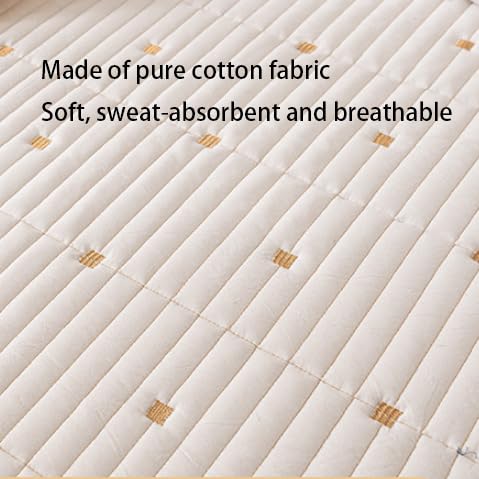 FCLDESHOP Transpirable,Protector De Colchón De Pañales Impermeable Acolchado De Algodón Puro, Adecuado para Colchones De 12"/30 Cm De Profundidad,Blanco,200 * 220cm+30cm