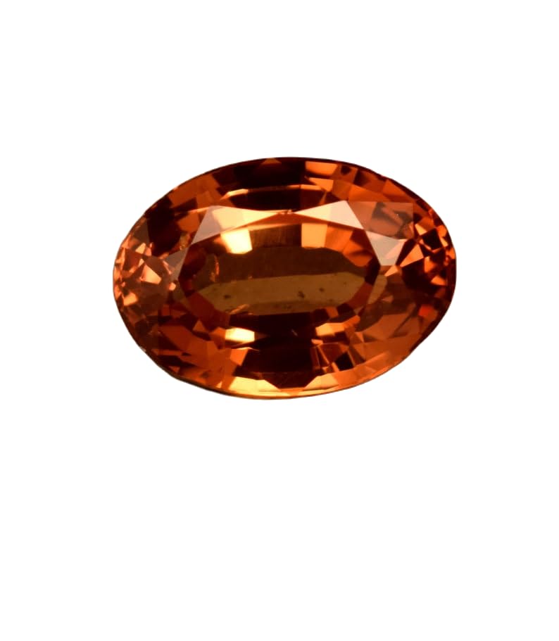 Saphir orange pour fabriquer un collier unique, pierre ovale facettée idéale en loisir créatif