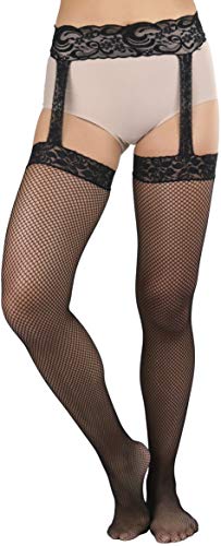 Image of ToBeInStyle Women's Attached Garter Belt Suspender Nylon Stocking Pantyhose