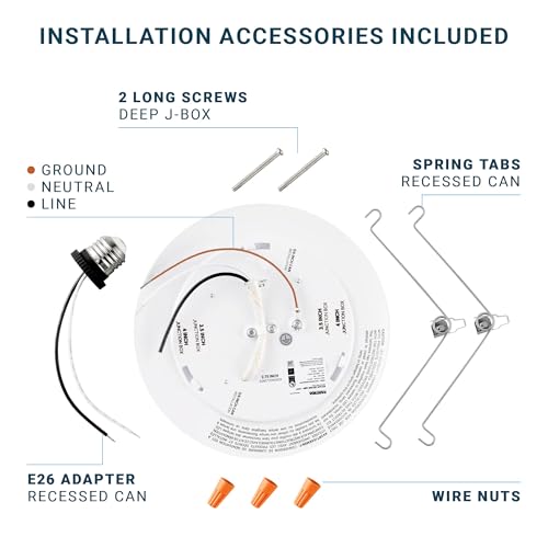 PARMIDA (4 Pack) 5/6 Inch Dimmable LED Disk Light Surface Flush Mount 15W, UL Listed, Recessed Retrofit Ceiling Disc Lights, Energy Star, Installs into Junction Box Or Recessed Can, 1050lm - 4000K