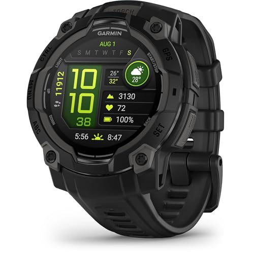 Garmin Instinct® 3 50mm, AMOLED Display, Rugged Outdoor GPS Smartwatch, Metal-Reinforced Bezel, Built-in Flashlight, Up to 18 Days of Battery Life, Charcoal by Garmin - Used condition - US$329.95