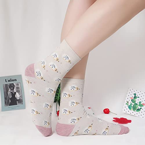 Lovful 2 Pairs Womens Casual Socks - Cute Crazy Lovely Animal Hedgehog,Multicoloured #TOP4