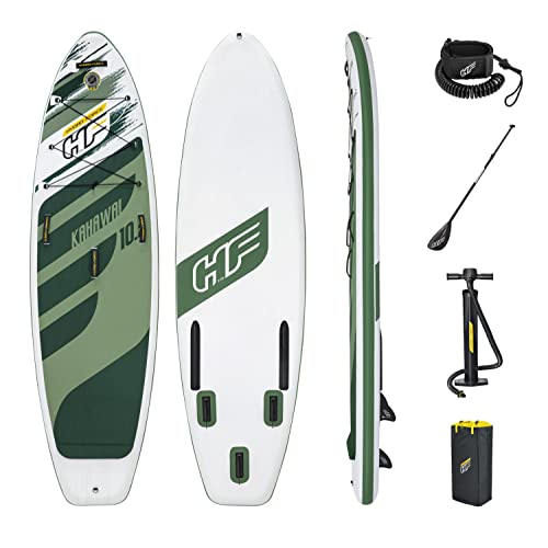 Hydro-Force Bestway Tabla Paddle Surf Inflable Kahawai 310 X 86 X 15 Cm. Con Remo Largo, Bomba De Mano Con Manometro Y Bolsa De Viaje. Capacidad 140 Kgs