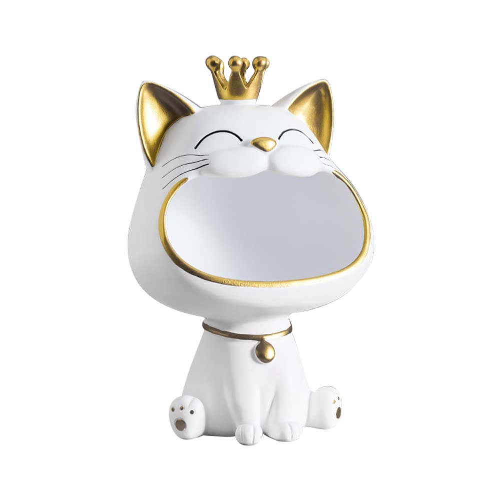Portachiavi Gatto Portafortuna In Metallo Argento - Simpatico Portachiavi Per Donne, Regalo Di Compleanno, Inaugurazione Casa, 18 Anni - 4
