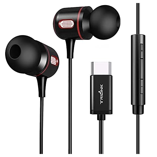 USB C Headphones Wired Type C Earbuds Headset - with Mic and Volume Control Compatible with iPad Pro 11" 12.9" 2018/2020/MacBook/MacBook Pro/New MacBook Air, Google Pixel/5 4 3 2 XL, Samsung Galaxy