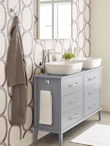 Image of Amerock Mulholland Double Prong Chrome Wall-Mounted Hook