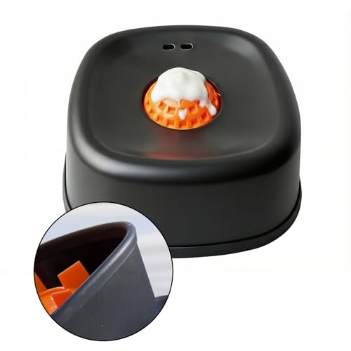 RAINWOOD Liquid Slow Feeder Dog Bowl with Floating Ball Anti-Slip Dog Lick Bowl for Bone Broth Yogurt & Supplements Dog Enrichment Slow Feeding Bowl for Small Medium Large Dogs (Black)