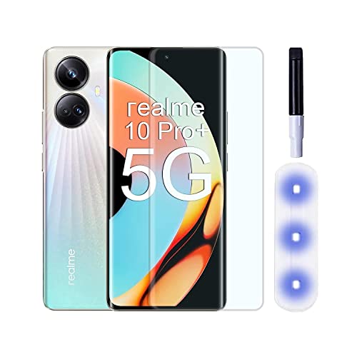 Image of Tempered Glass Design for Realme 10 Pro (5G) / Realme 10 Pro Plus (5G) UV Tempered Glass | Screen Protector Full HD Quality Edge to Edge Screen Coverage With Installation Kit