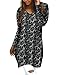 Style Dome Jerseys de Punto Mujer Largos Leopardo Cuello V Manga Larga Otoño Vestidos Sudadera Casual Tallas Grandes Suéter para Mujer Oversize Pullover D-Azul XL