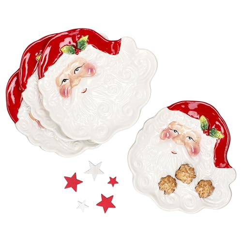 MamboCat 4er Set Gebäckteller Santa I Keksteller mit Gesicht vom...