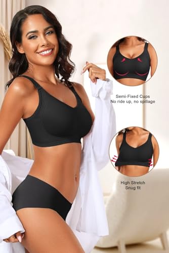 Vertvie Women's Seamless Wireless Push Up Bras with Support and Lift No Underwire Bralettes Full Coverage Sport Everyday Bra4