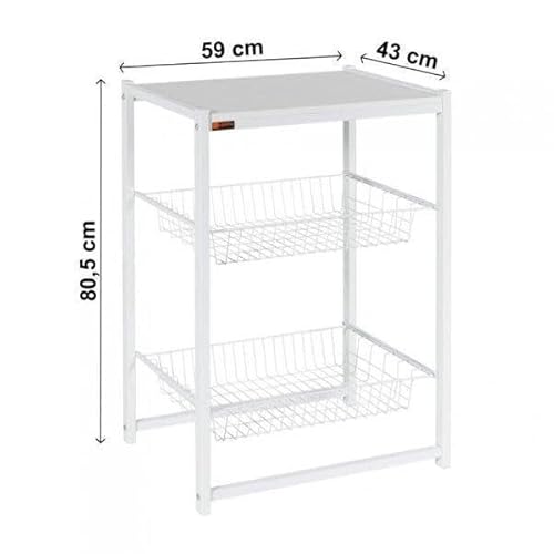 Fruteira 1 Prateleira e 2 Cestos Max Ciplafe Branco