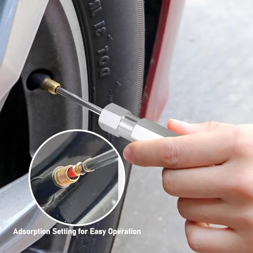 Image of HUIKANGSHENG Valve Stem Core Remover Tool | 4pcs Screwdriver Kit, Compatible with Schrader Valve, Durable Steel Construction