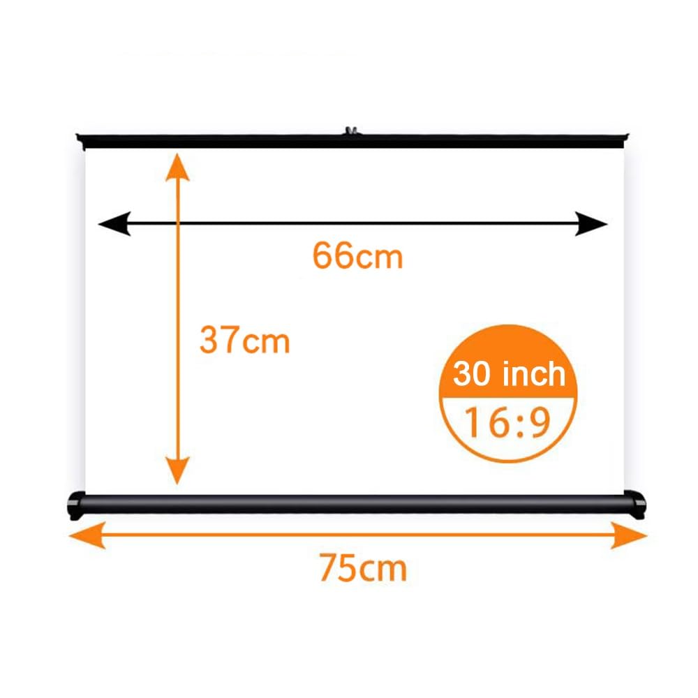 Esercizio di proiezione Table Top Pull Up Projector Screen Black 20/30/40/50 Inch(30 Inch 16:9)