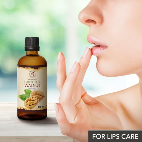 Foto von Walnussöl 100ml - Juglans Regia - Kaltgepresst - Raffiniert - Rein und Natürlich - Trägeröl - Walnuss Öl für Haut - Körperpflege - Schönheit - Haarpflege - Nagelpflege - Haaröl Trockenes Haar