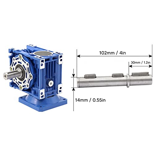 Einzelausgangswelle, 14mm Motorwelle aus legiertem Stahl RV30,Schneckenreduzierer-Ausgangswelle für NMRV030 RV030 Schneckengetriebe-Drehzahlreduzierer