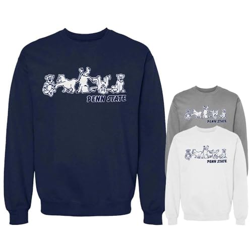 The Family Clothesline Penn State Officially Licensed Adult Tumbling Lions Crew Sweatshirt Small White