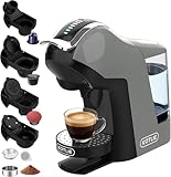 EM-308B 5-in-1 Kapselkaffeemaschine 19 Bar, Multi-Kapselmaschine für Nespresso Original/Dolce Gusto/ESE Pads(44mm)/Kaffeepulver, 1L Wassertank, 3 Temperaturen/7 Wassermengen, Grün