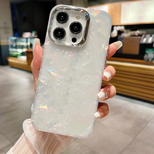 Image of COVERLY for iPhone 12 Pro Holographic Marble Glitter Case,Luxury Laser Colorful Dream Hard Shell Phone Case Camera Lens Protection Bling Nebula Shockproof Aesthetic Cover for Apple iPhone 12 Pro