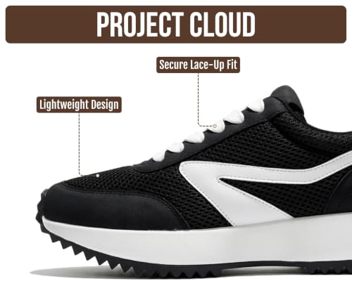Image of Project Cloud Womens Sneakers - Memory Foam Insole and Lightweight Spring Shoes - Non-Slip Lace Up Trendy Shoes - Fashion Sneakers for Women 2026