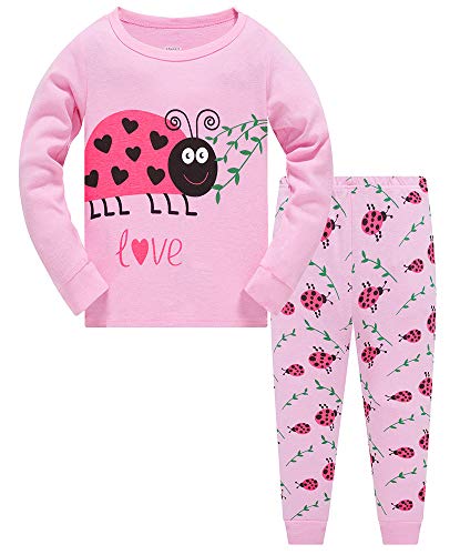 TEDD Girls Christmas Pyjamas Set Toddler Clothes Sleepwear Animal Printed Nightwear Winter Long Sleeve PJs 2 Piece Outfit Xmas Gift for Kids Age 6-7 Years