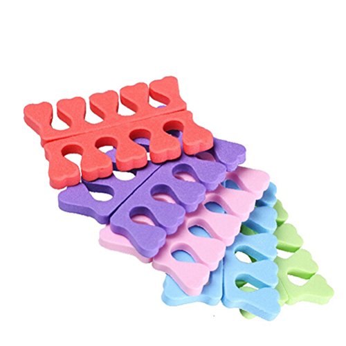 OULII 100 Pack Soft Sponge Foam Nail Finger Toe Separators Nail Art Pedicure Manicure Tools (Random Color)