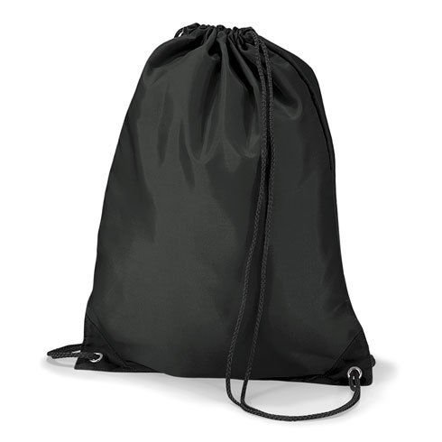 Outdoor Trading Premium Gymsac - PE Kit Bag - Sports Bag - Drawstring Bag - Gym Bag (Black)