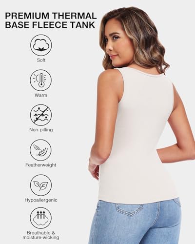 Image of Thermal Underwear Tank Top Fleece Shirt Cami Sleeveless Thermal Top Warm Undershirt Base Layer Women Cold Weather