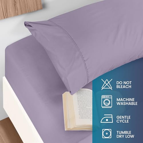 Image of Utopia Bedding Queen Sheet Set, Soft Microfiber 4 Piece Bed Sheets with 15 inch Deep Pocket - Easy Care Brushed Microfiber (Queen, Lavender)