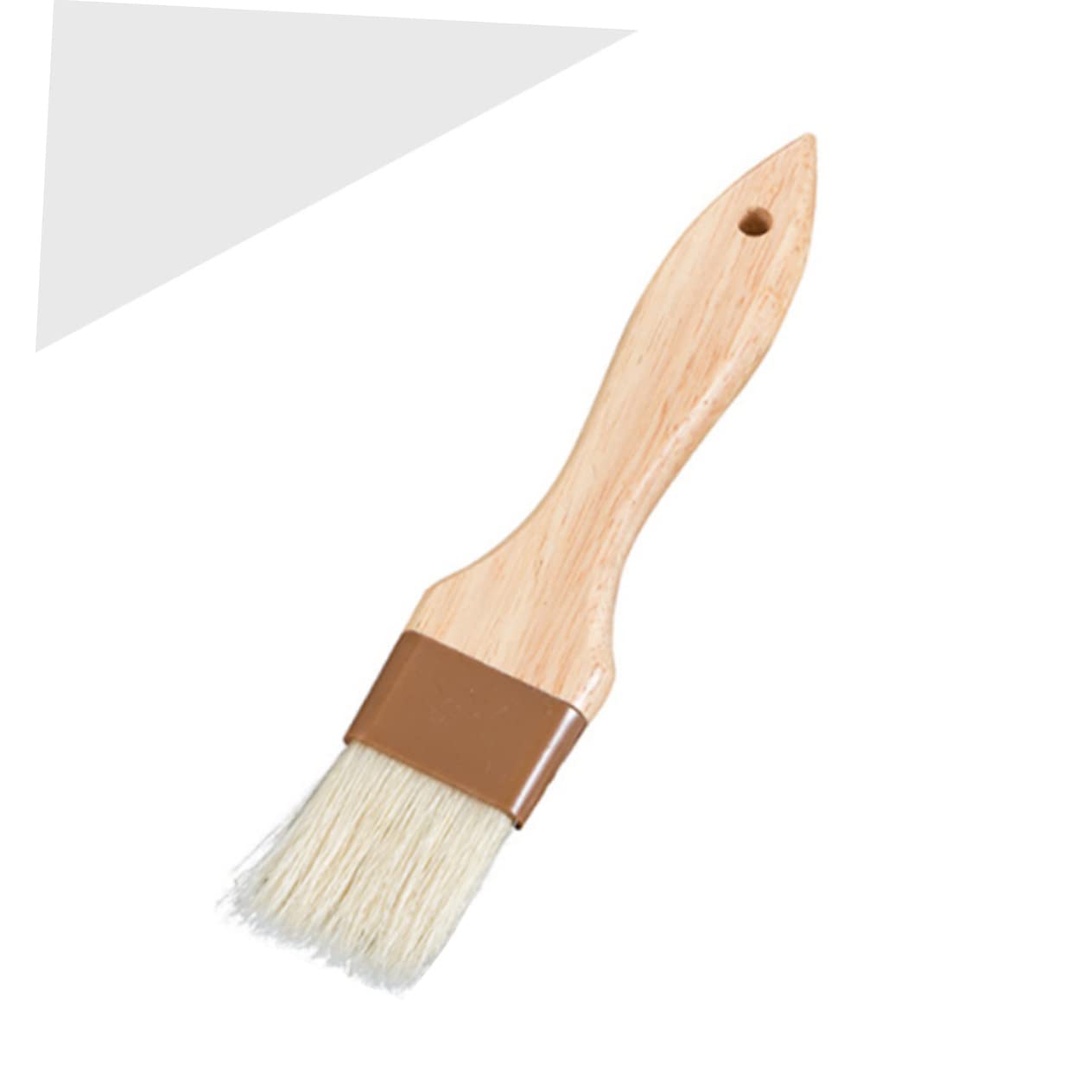 GRIRIW 1Pc Wooden Handle Basting Brush Baking Tool for Grilling Meat Cake and Cookies Wool Bristles for Easy Application and Cleaning