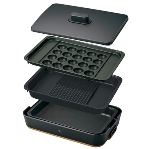 【プレート2枚セット】象印 STAN. 深型ホットプレート ブラック EA-FA10-BA + たこ焼きプレート＋焼肉プレートセットのサムネイル