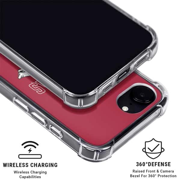 Skinit Clear Phone Case Compatible with iPhone 16e - Officially Licensed University of Arkansas-Fayetteville Razorbacks Logo Design