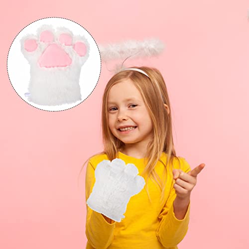 Toyvian White Plush Paw Mitts Animal paw Gloves Gloves Mitts Furry Animal3