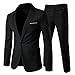 Costume Homme Formel d'affaire de Couleur uni Un Bouton à la Mode Slim fit Deux pièces Noir L