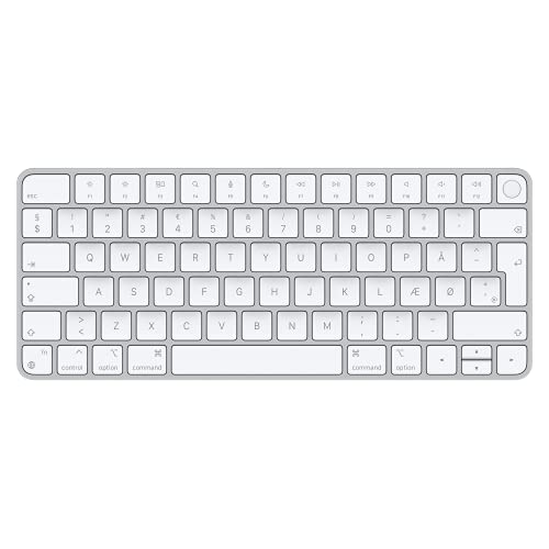 Image of Apple Magic Keyboard with Touch ID: Wireless, Bluetooth, Rechargeable. Works with Mac Computers with Apple Silicon; Danish - White Keys
