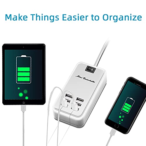 6 Ports Usb Charger Hub Desktop Us Plug Ac Power Wall Travel Charging Adapter Slots Charging Station Extension Socket Outlet With Cable #TOP1