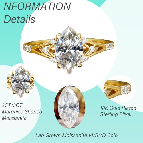 Moissanite Engagement Rings for Women 2/3CT Round/Oval/Pear/Marquise/Heart Cut 925 Sterling Silver/10K/14K Moissanite Promise Ring for Wedding Anniversaries Size4-153