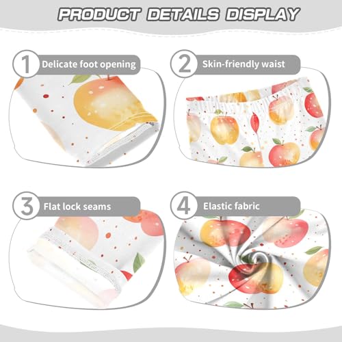 ALAZA Girls' Leggings Children's Yoga Pants Skinny Printed Dance Fruits Cute Comfortable 4T2