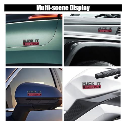 Image of Fuck IT Edition Emblem Car Decal Sticker, Car Fender Bumper 3D Sticker Decal Cool Badge Decoration, Vehicle Exterior Replacement Accessories for Car Truck SUV Laptop