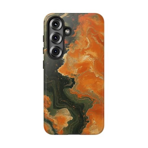 Coque Samsung S25 motif abstrait orange brûlé pour styliser vos tenues de saison