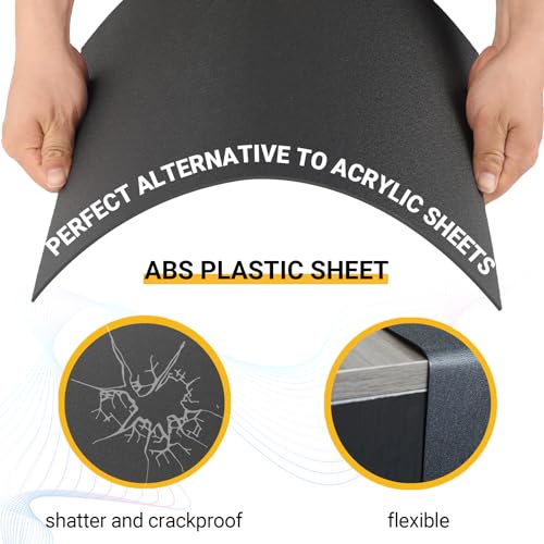 Image of CALPALMY (8-Pack) Black ABS Plastic Sheet 1 /4 inch (6mm) Thick - 8 inch x 12 inch Textured ABS Sheet - Bendable Plastic for Crafts and DIY Decors - Matte Back Surfaces