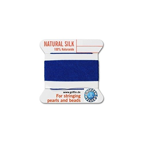 Griffin Gryphon natural silk thread for stringing pearls and beads Size 6 Dark Blue