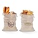 Leinenbrotbeutel 2-Teiliges Set Wiederverwendbarer Bio-Brot Tasche aus 100% Natürlichem Leinen mit Kordelzug 30 x 40cm