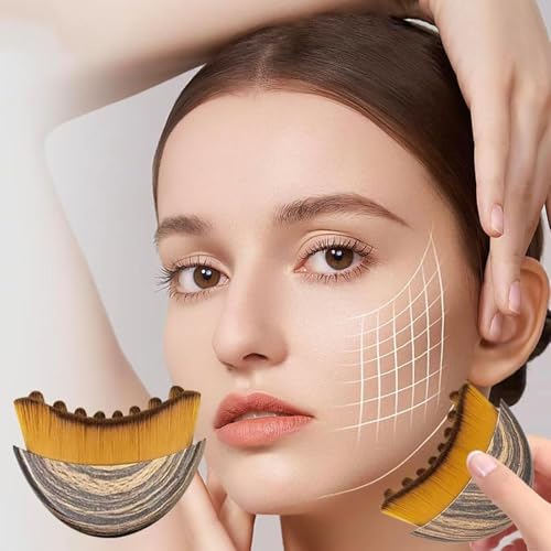 Escova facial e corporal para contorno linfático, massageador de drenagem linfática facial, projetado ergonomicamente para se ajustar à pele com precisão